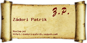 Zádori Patrik névjegykártya